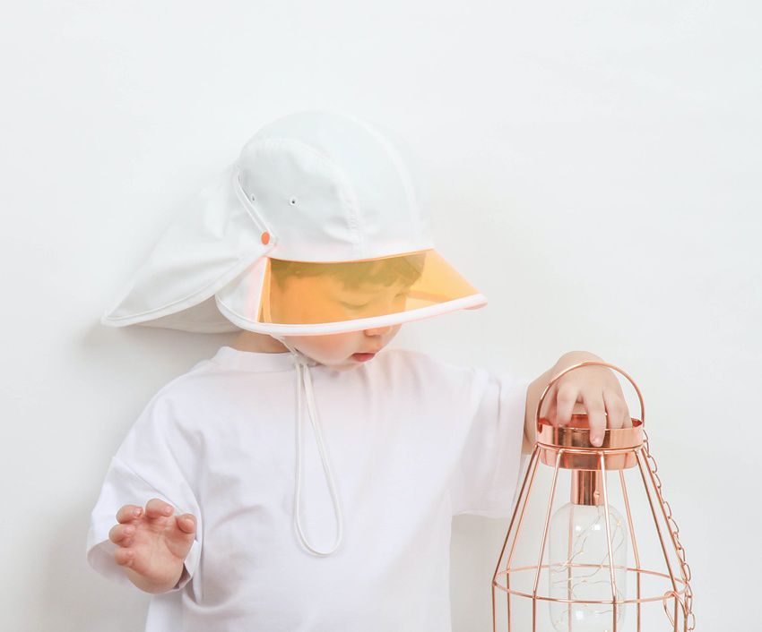 韓國 Babyblee - 抗UV遮陽板遮脖防曬帽-粉紅 (頭圍：L(50-54cm))