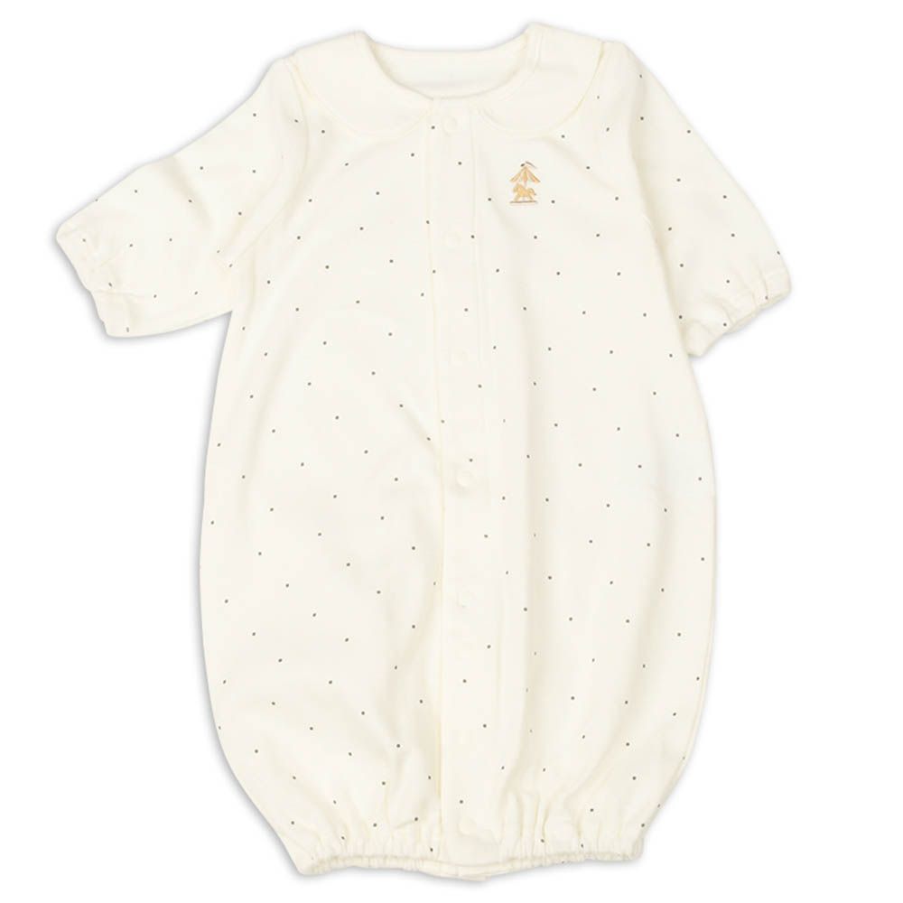 長袖連身衣腿部寬鬆款-旋轉木馬-米白色 (50~60cm)