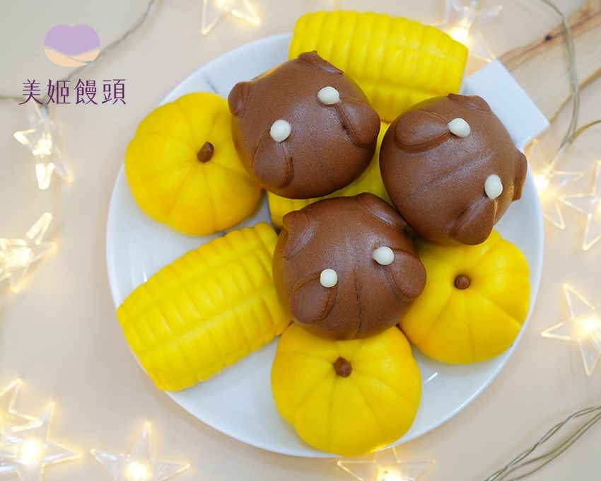 美姬饅頭 - 感恩節火雞鮮乳造型饅頭-6入-35~50g/顆