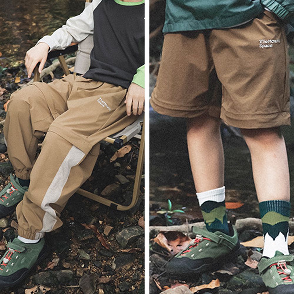 2WAY可拆式防潑水長褲/短褲-卡其