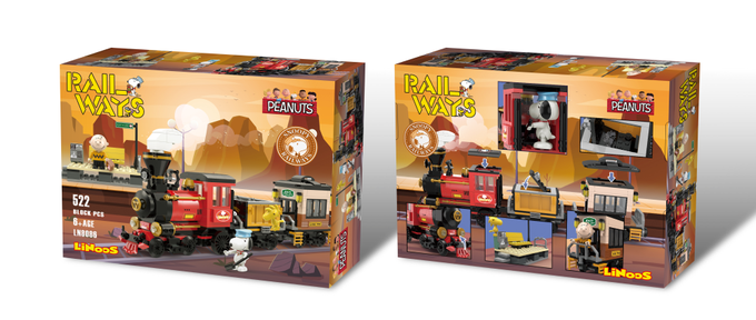 Linoos - 史努比積木-蒸汽火車-522片
