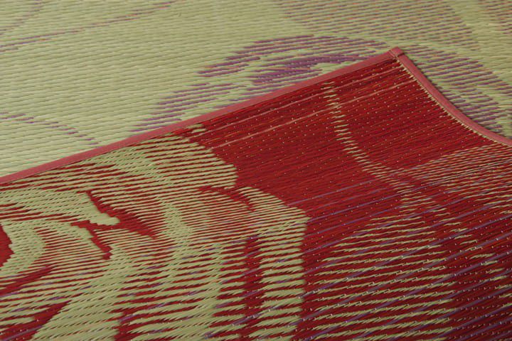 日本池彥 - 日本製抗菌除臭濕度調節 九州產藺草地毯/地墊-浪漫玫瑰-紅 (174x174cm(江戸間2畳))