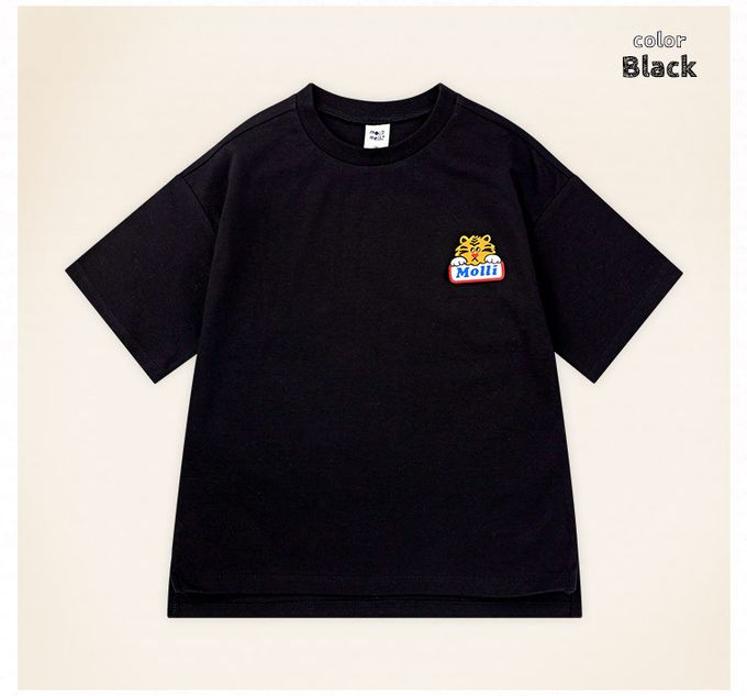 韓國 mollimelli - Molli老虎印五分袖套裝-淺藍