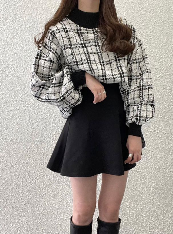 日本 GRL - 學院風百搭短裙-黑