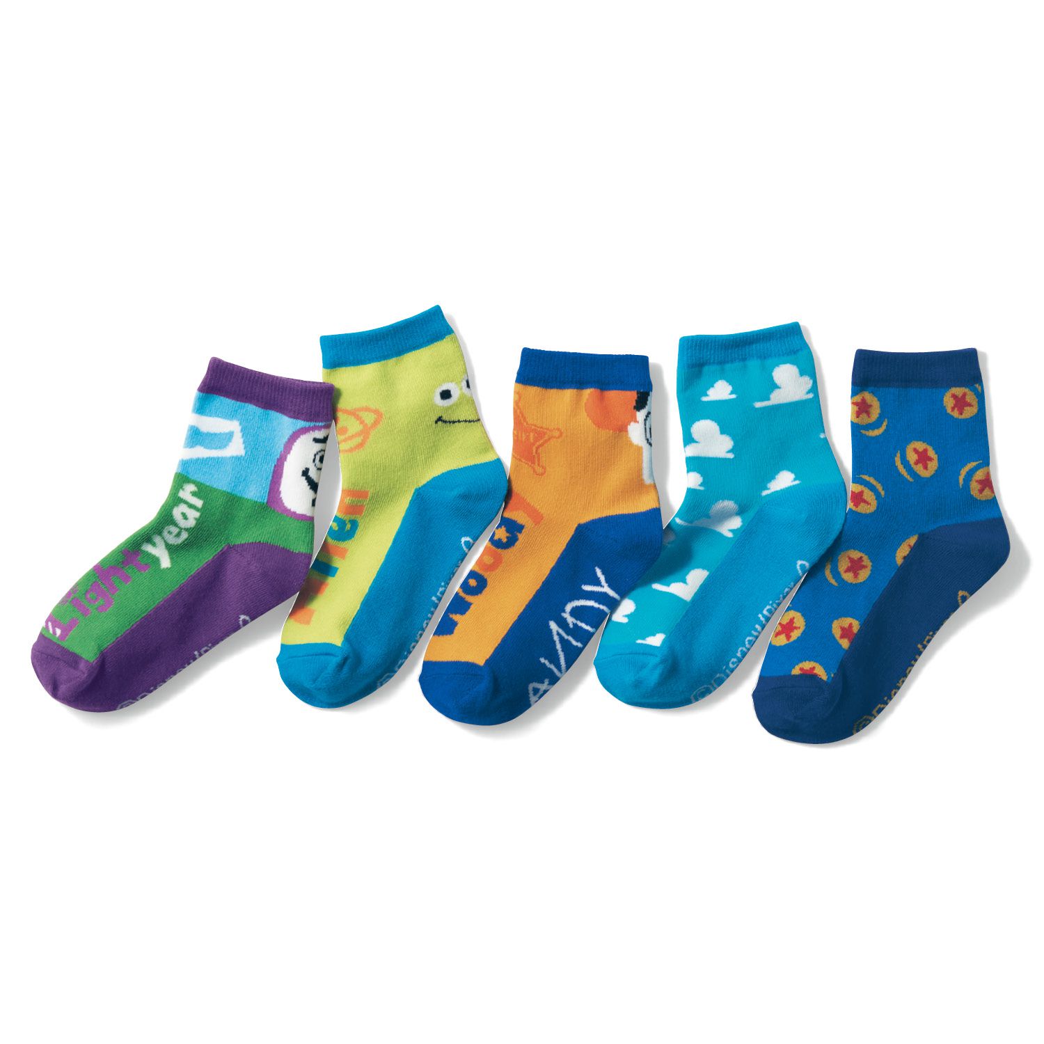 日本千趣會 - 迪尼印花兒童短襪五件組-公主系列