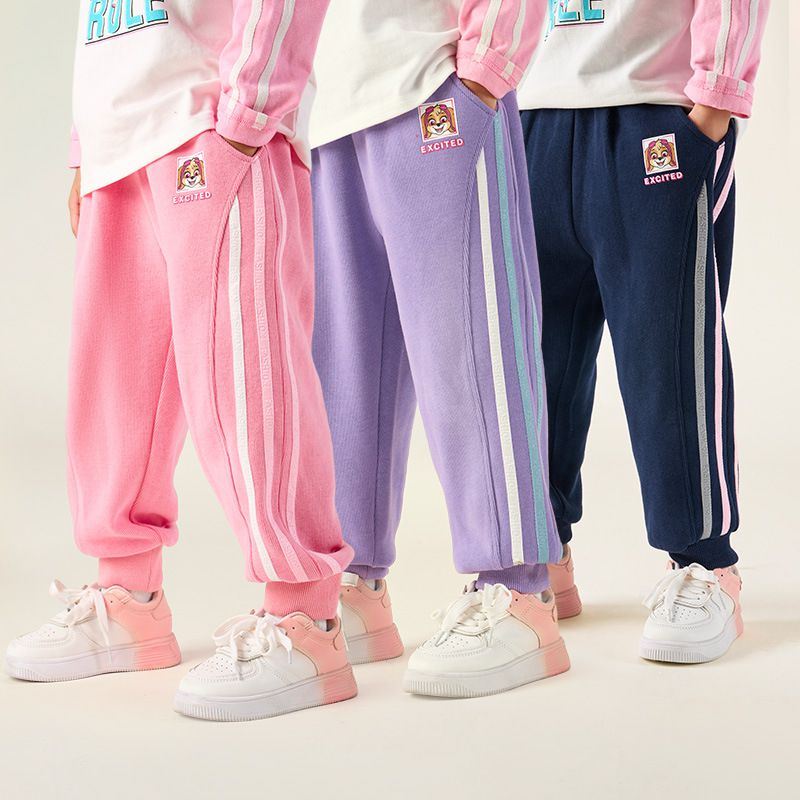 卡通汪汪隊腰鬆緊束口休閒長褲-卡通人物天天-紫色