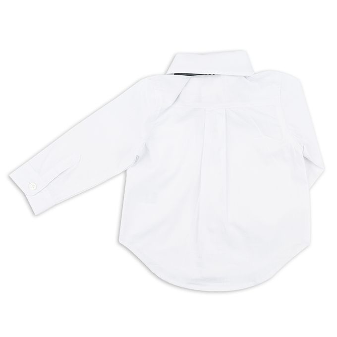 akachan honpo - 長袖襯衫-附領結-白色