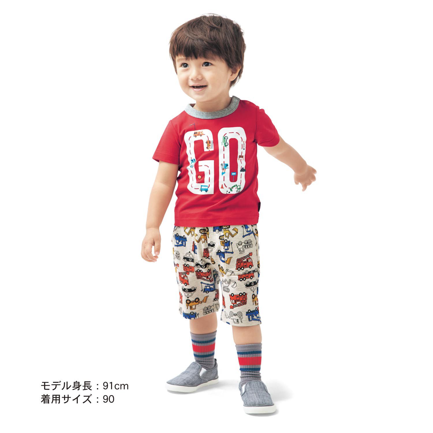 日本千趣會 - GITA 天竺棉印花短T-軌道列車-紅