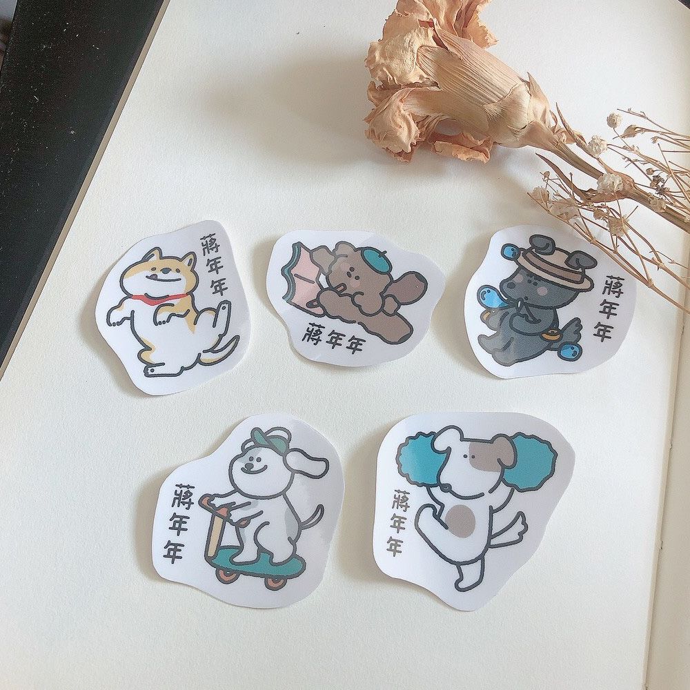 姓名貼紙-透明裁型-小犬派 (3.5X2.5cm)-50入