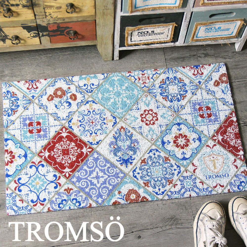 TROMSO - 北歐圈絲門口刮泥地墊-奢華紅花磚-45x75公分