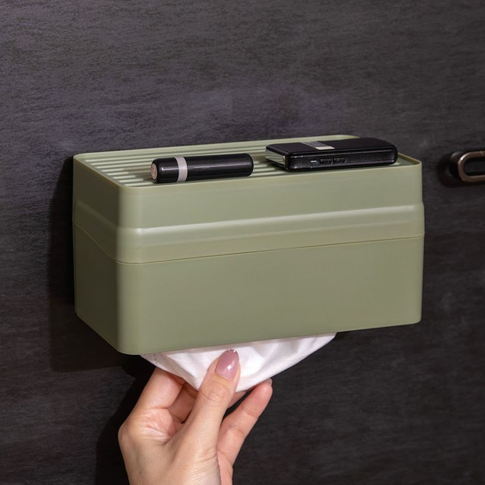 平和Heiwa - 日製抗菌磁吸抽取式口罩收納盒-抹茶綠