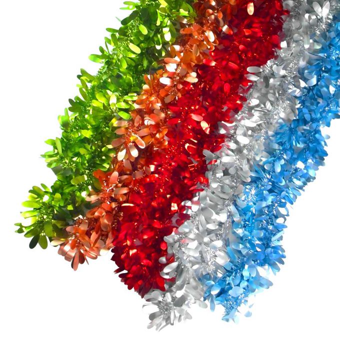 MODACore 摩達客 - 2米(200ccm) 4吋霧光水滴金蔥彩條(3條一組-顏色隨機出貨) 可掛聖誕樹/門窗邊/牆沿/派對裝扮用