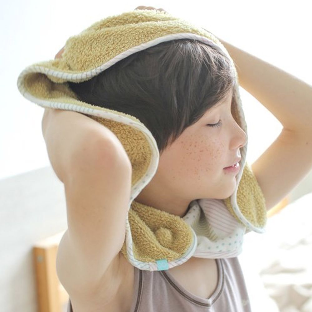 可以扣的球球巾-芥黃 (30x75cm)-團購專案