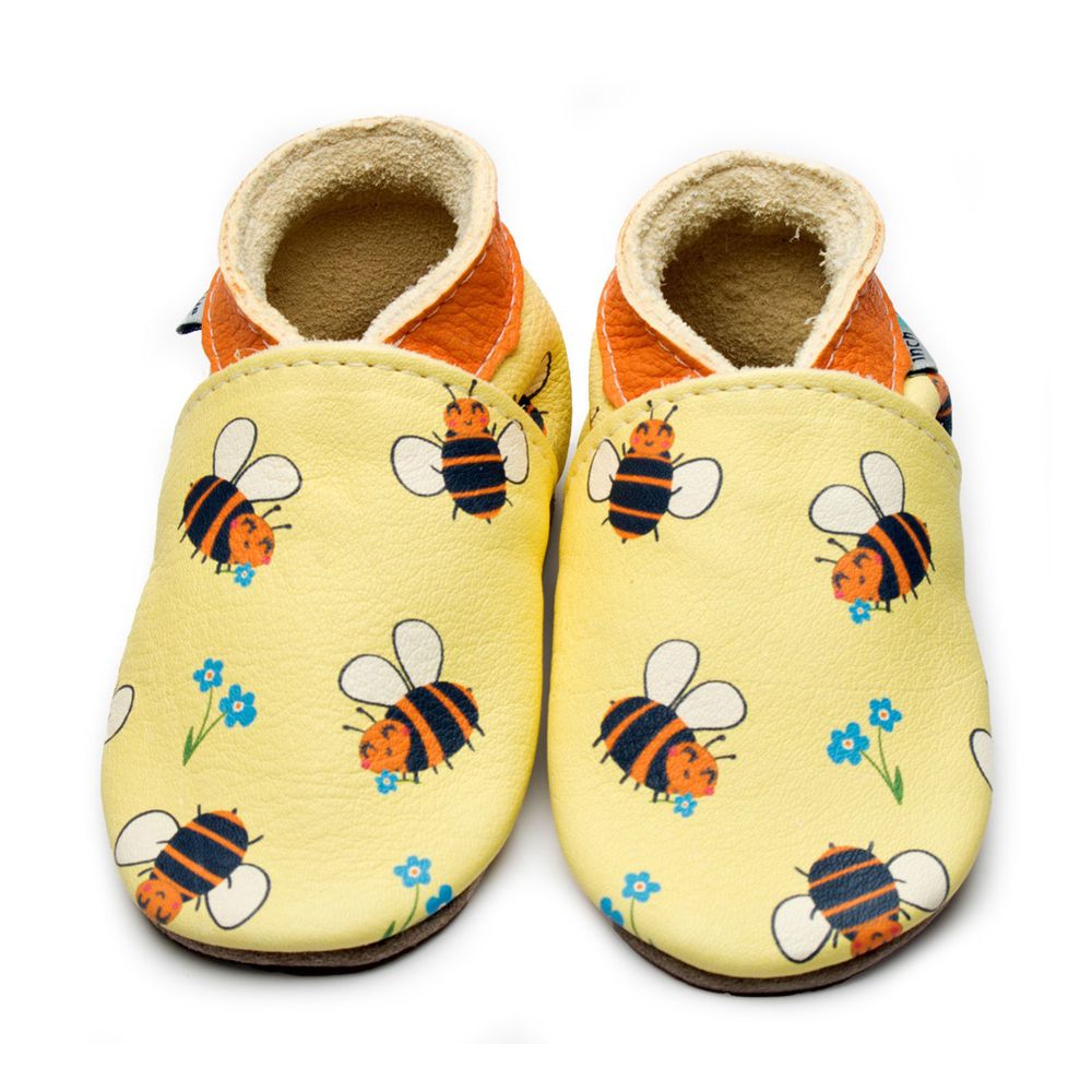 英國Inch Blue - 真皮手工寶寶鞋-嗡嗡蜜蜂