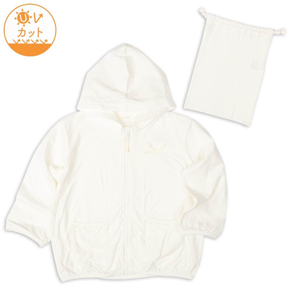 抗UV連帽外套-附收納袋-白色