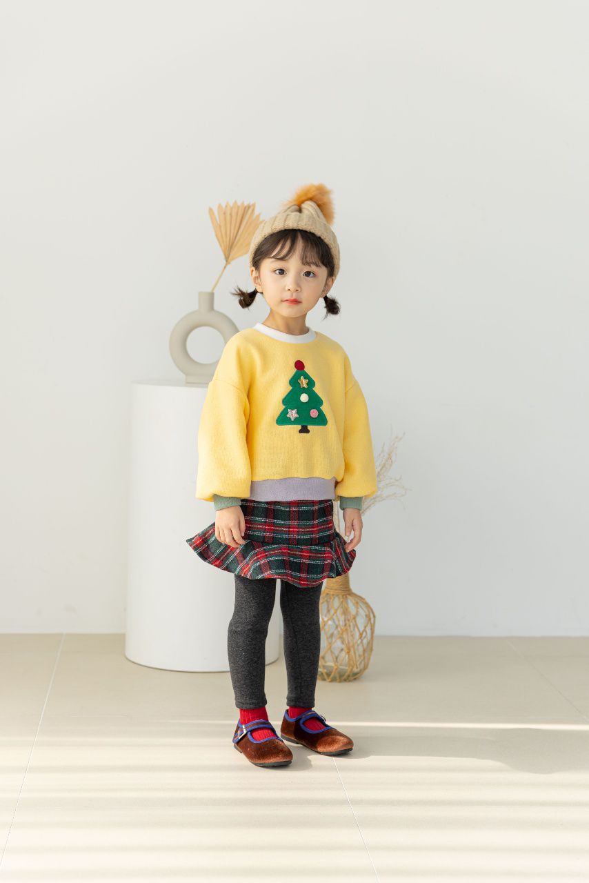 韓國 Orange Mom - 立體聖誕樹T-黃