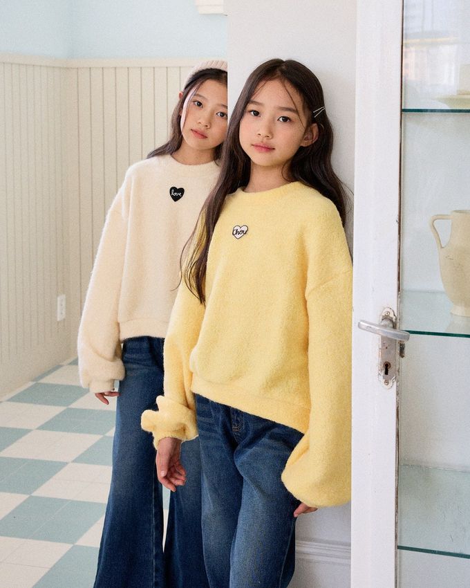 韓國 sm2 - 鬆緊腰後壓摺牛仔喇叭褲