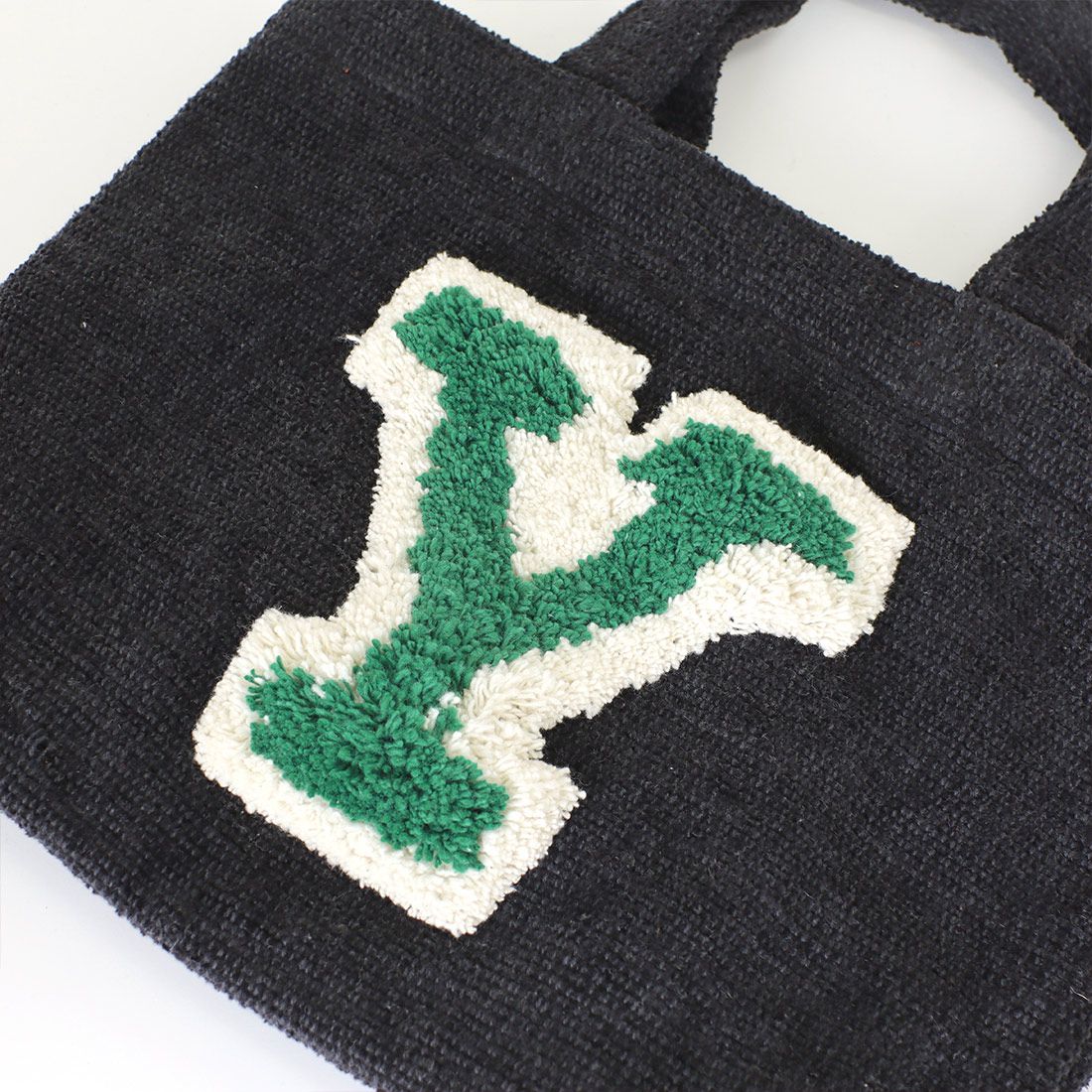 日本 TOMO - 毛茸茸英文字母刺繡帆布包-S-暖黃 (29×21×D10cm)