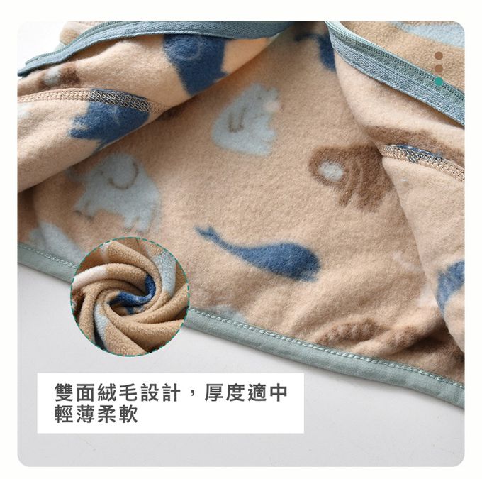 Fleece搖粒絨兒童外套-卡其動物園
