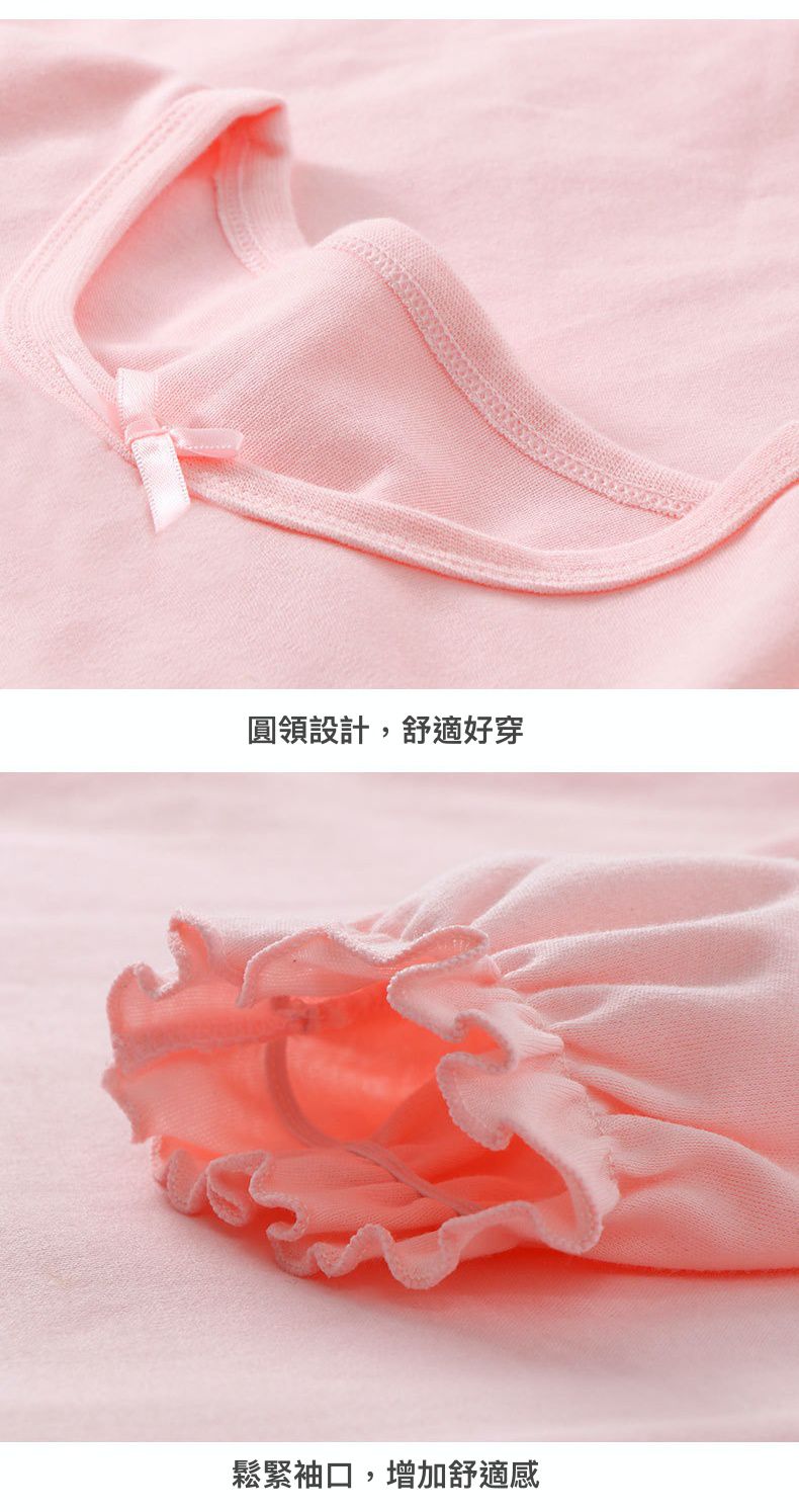 MAMDADKIDS - 純棉長袖睡裙-公主蕾絲領-紫粉色