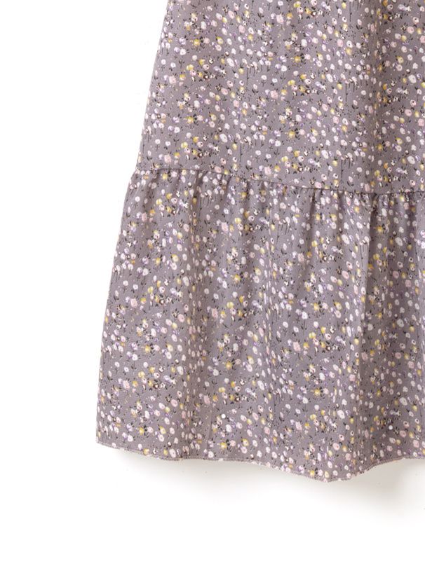 日本 GRL - 短袖上衣x浪漫碎花收腰吊帶裙2件組-丁香紫 (M)