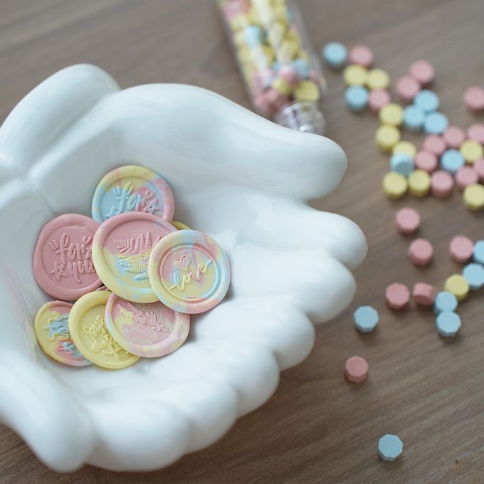 HAPPYMT - 火漆蠟粒大罐裝-回憶美好童年-粉藍黃色系