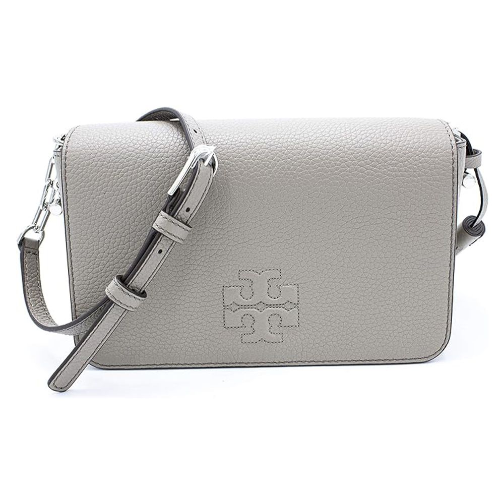 流蘇皮革翻蓋斜背包 (灰)