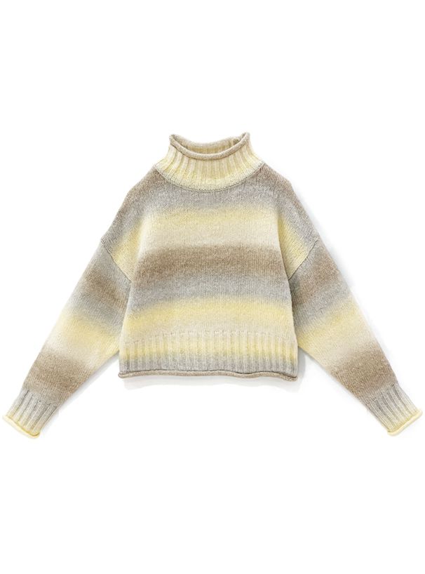 日本 GRL - 漸層暈染刷色保暖毛衣-粉紫 (F)