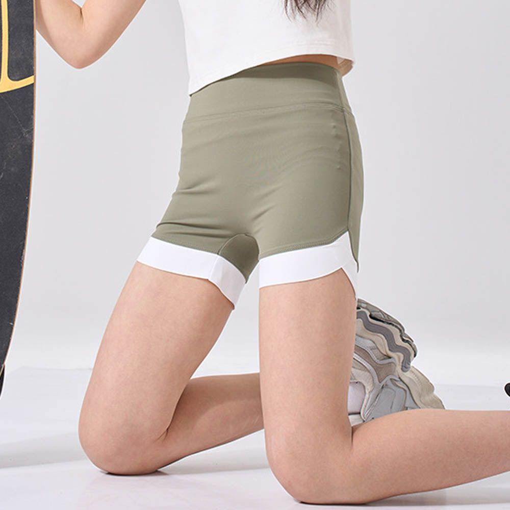 高彈三分內搭褲/瑜伽褲-綠色