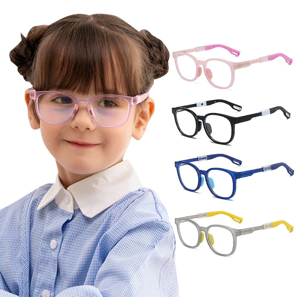 童趣星球輕量TR90材質柔韌彈性方框防滑彈簧鏡腳UV400濾藍光眼鏡