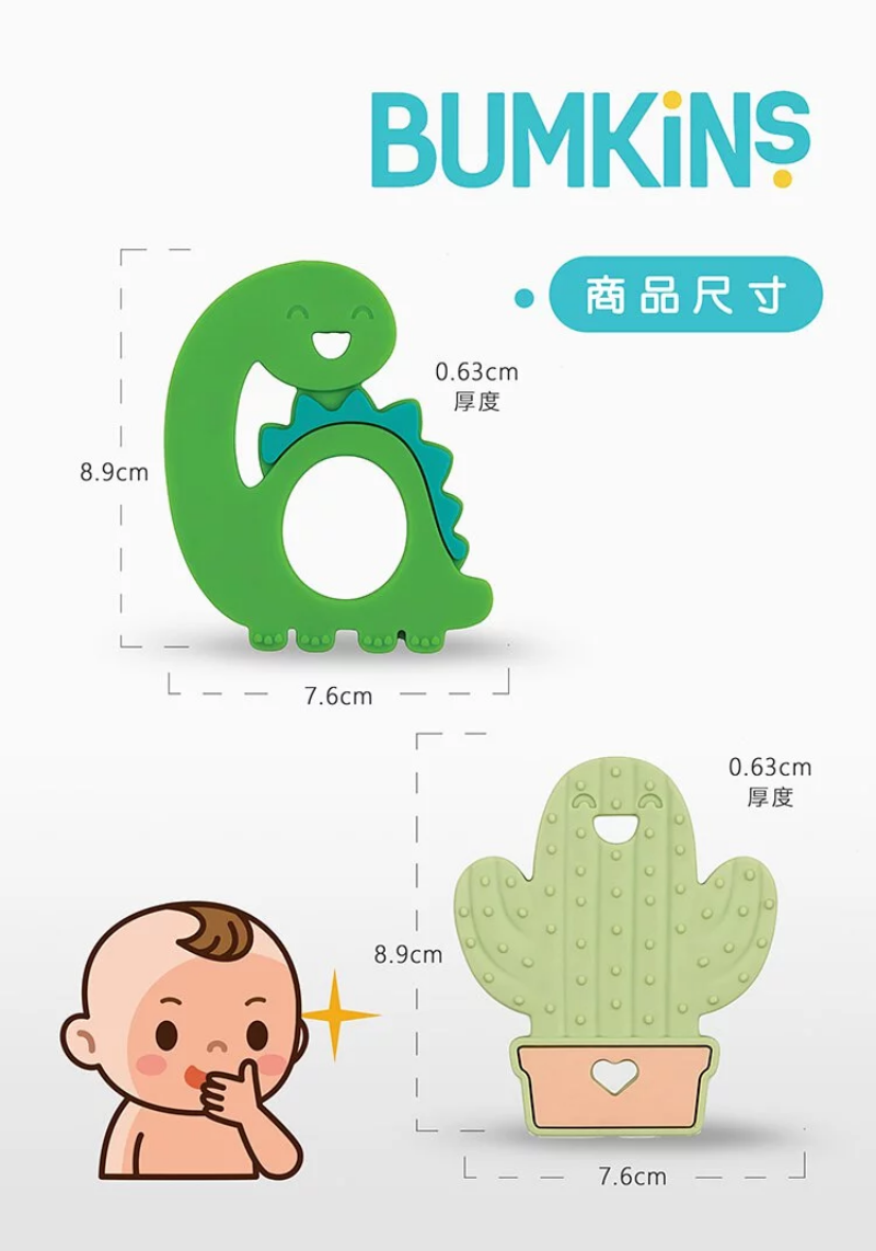 美國 Bumkins - 矽膠固齒器-仙人掌