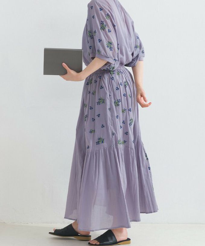 日本 Lupilien - 100%印度棉 優美植物刺繡長裙-象牙