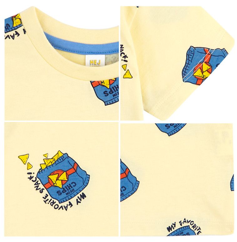 韓國 HEJMINI - CHIPS滿版印花上衣-米黃