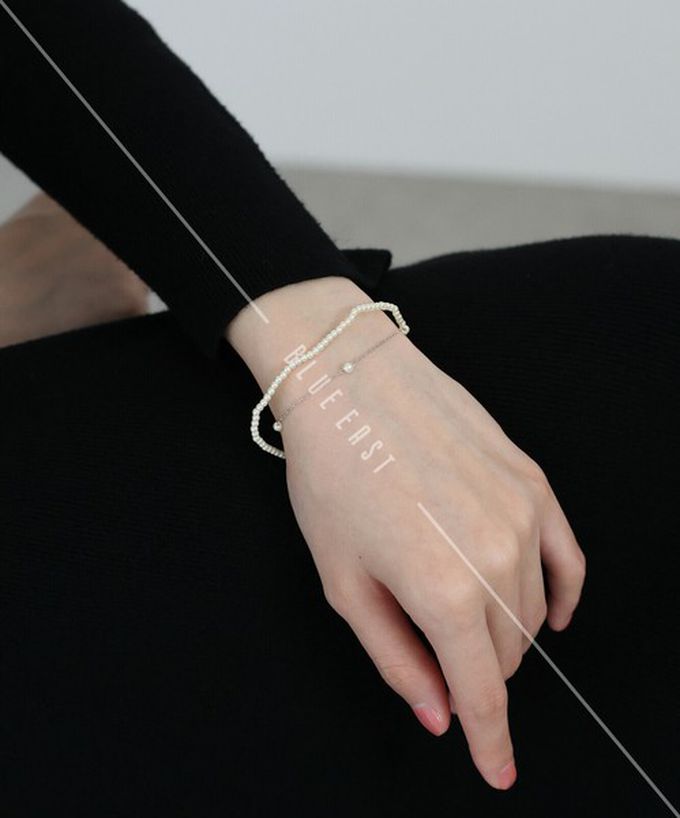 日本 BLUE EAST - 韓國製 精緻雙珍珠造型美人手鍊-金