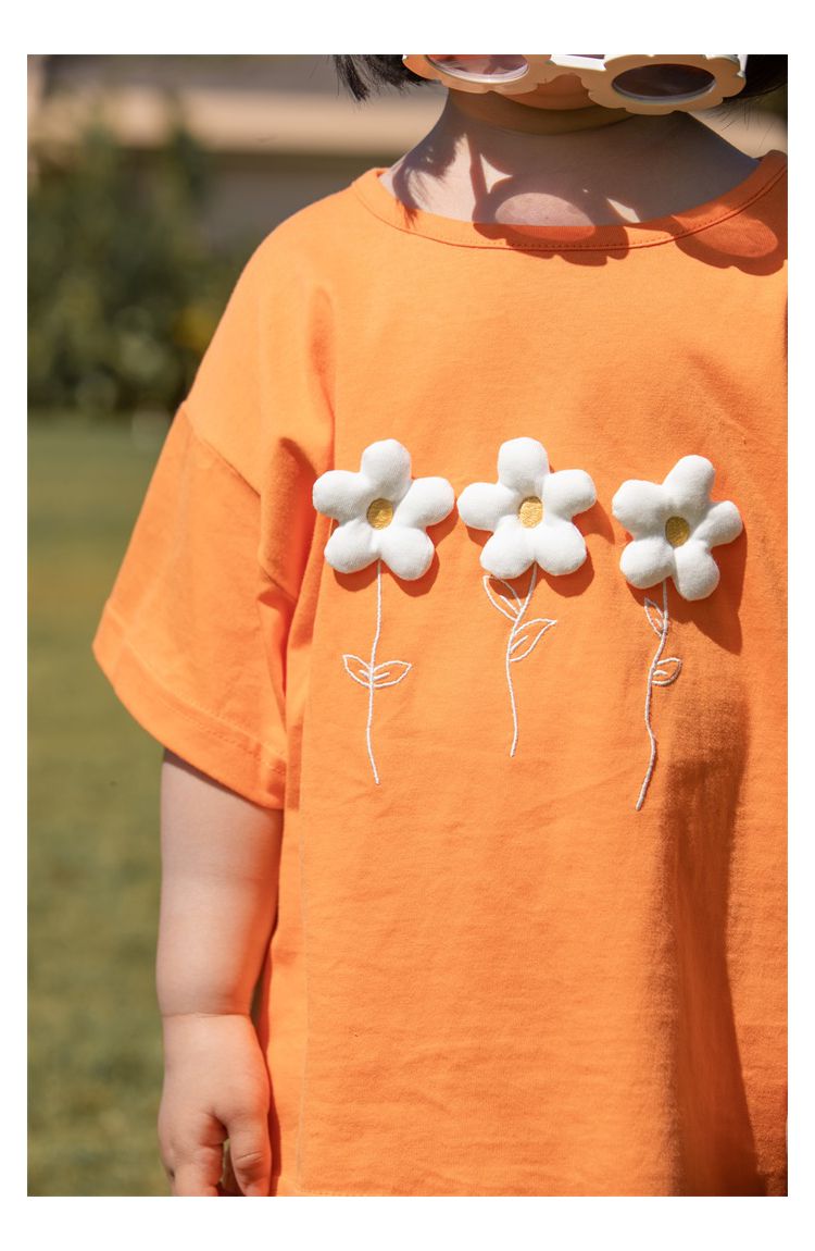 純棉立體圓領休閒短袖上衣-愛心-粉色