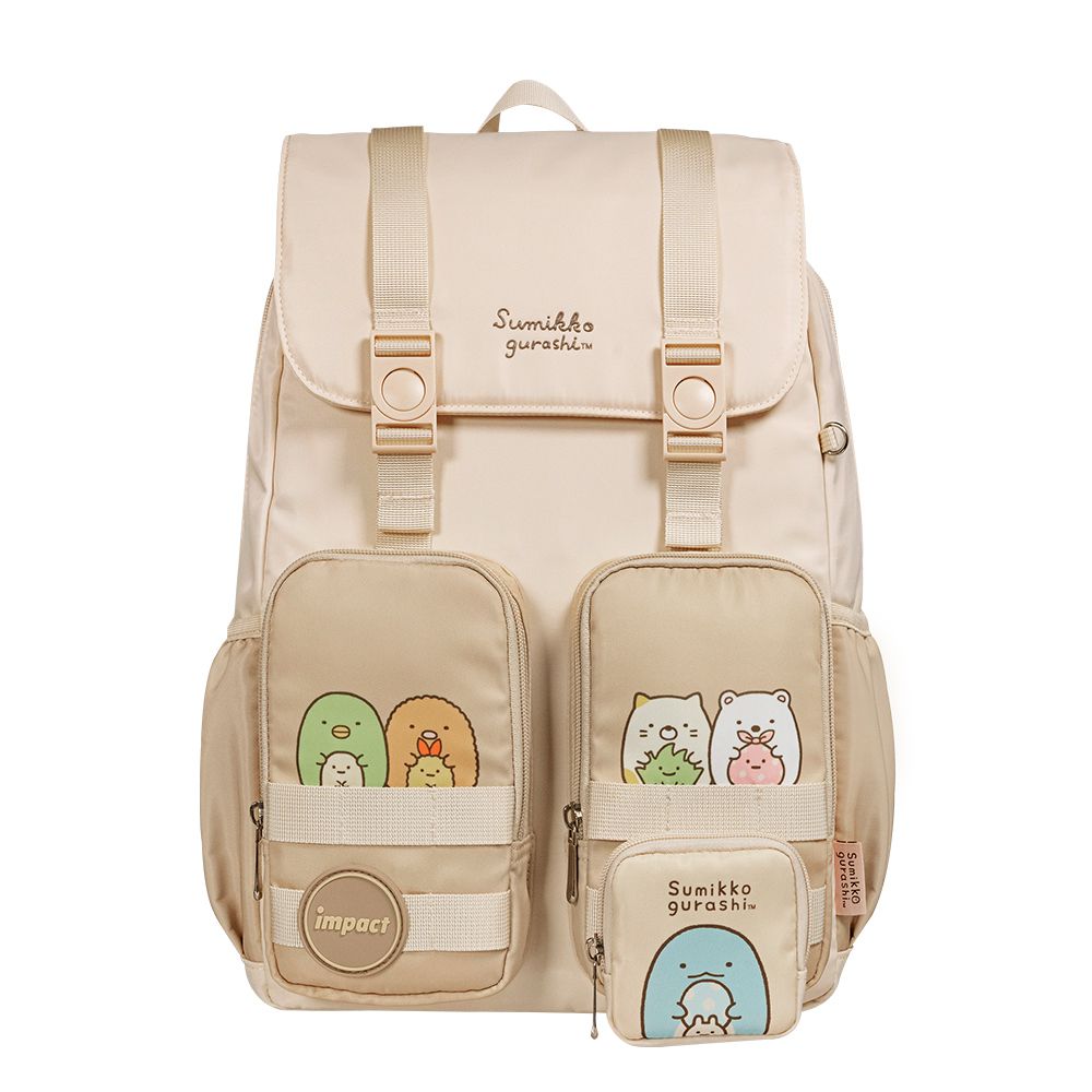 角落小夥伴翻蓋後背包-米 IMQSG014BE