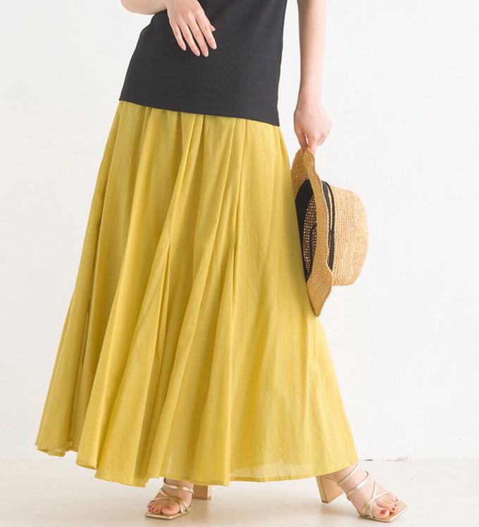 日本 OMNES - 100%印度棉 清爽飄逸長裙-黃