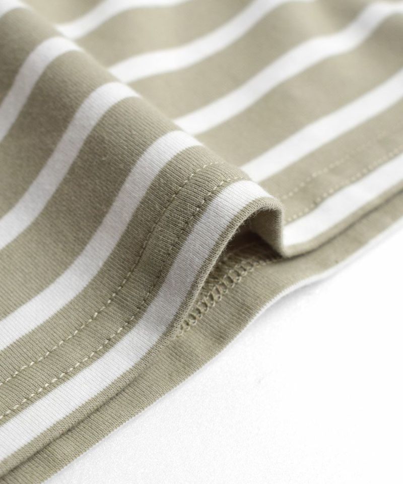 日本 zootie - 棉質舒適顯瘦短版上衣-橫條紋-藍x白