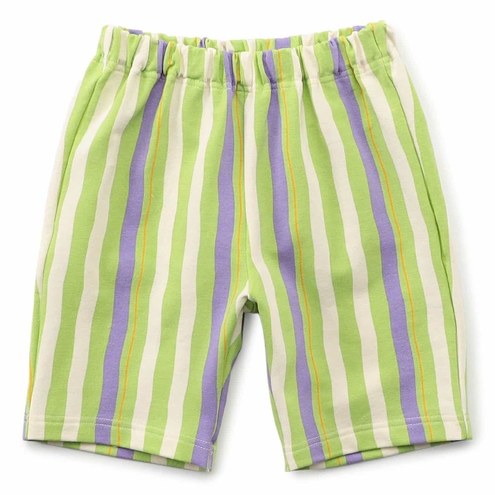 DAISUKI 可愛印花短褲-直條紋-青翠綠