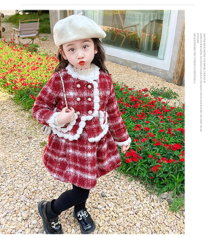 小香風綿綿雲朵連身裙套裝-背心裙+長袖外套-紅色