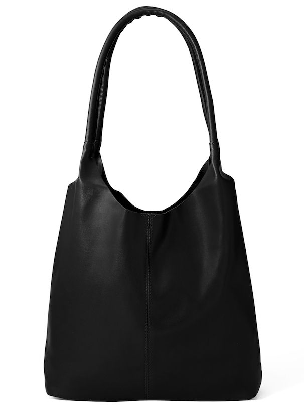 日本 GRL - 軟皮質感肩背包-黑 (F)