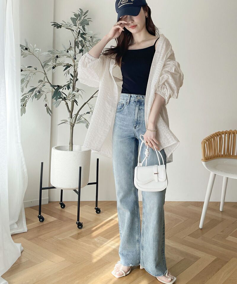 日本 Classical Elf - 2WAY文藝泡泡皺縮短袖上衣-米白