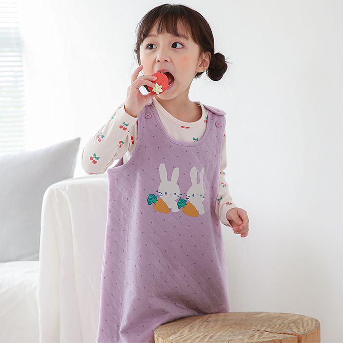 正韓 Cogibu - 極舒適無螢光劑 100% 有機棉幼兒/兒童鋪棉保暖防踢背心-兔寶貝