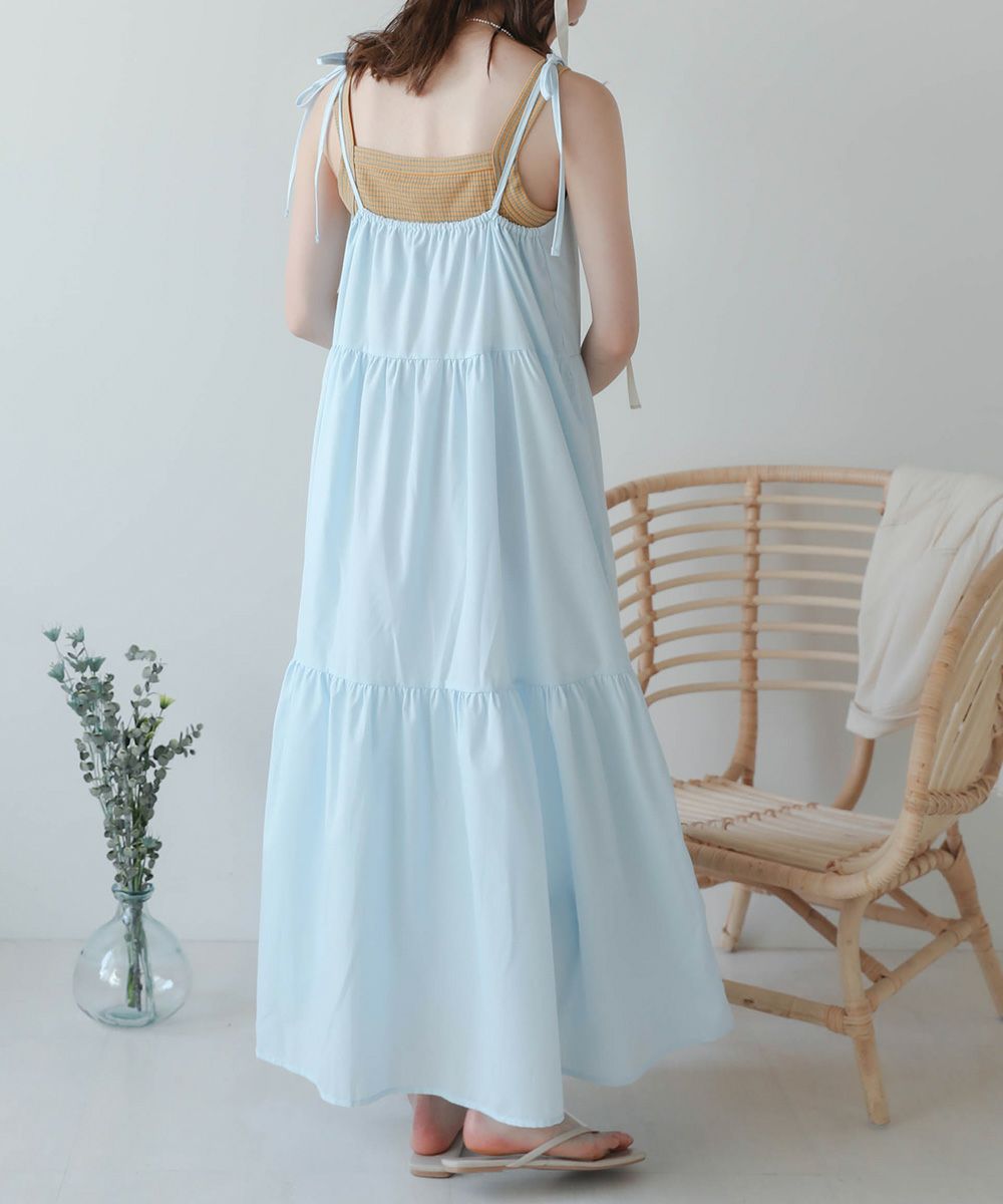 日本 Bou Jeloud - 可愛綁帶層次吊帶裙/洋裝-淺粉