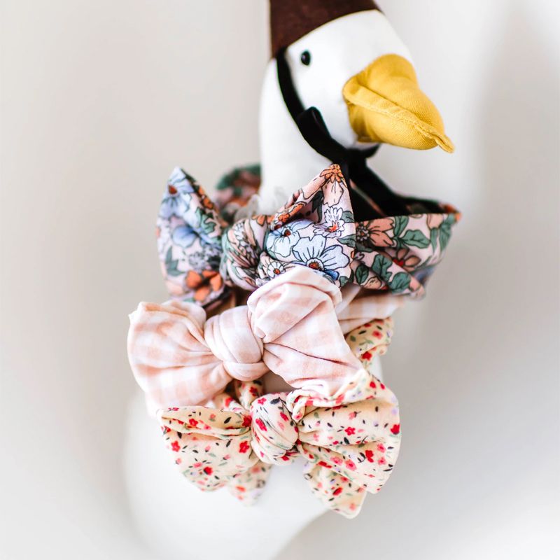 美國baby bling - 純手工極優雅細緻輕柔微彈性/毫無束縛感蝴蝶結髮帶/髮飾_印花黛比系列-優雅夏日