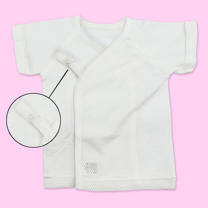 akachan honpo - 短袖網眼肚衣2件組-灰色