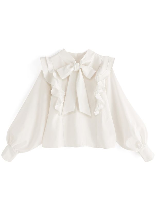 日本 GRL - 華麗扭結氣球袖上衣-淺粉 (F)