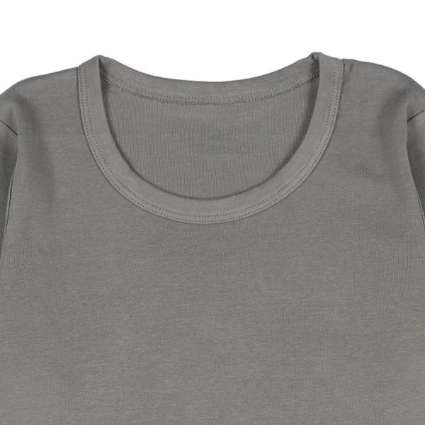 日本西松屋 - 100%柔棉 透氣長袖內搭4件組-素色-卡其黑