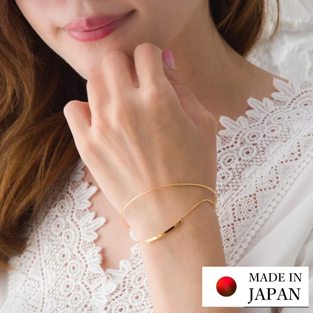 日本製 柔美細緻雙層手鏈-金屬片-金