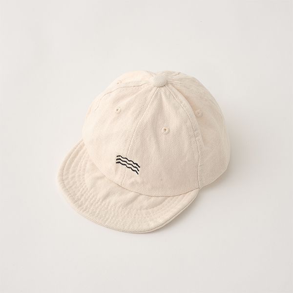 日本 b-ROOM - 低調波浪刺繡易折疊休閒遮陽帽-黑 (F)